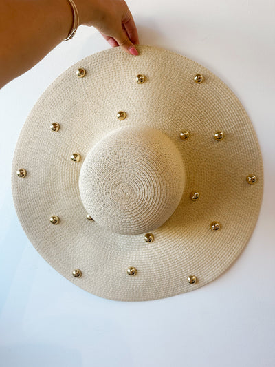 Studded Floppy Hat tan