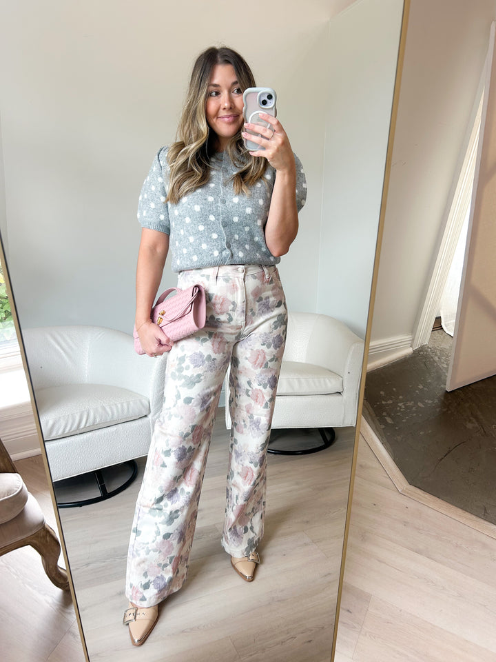 Floral Straight Jeans