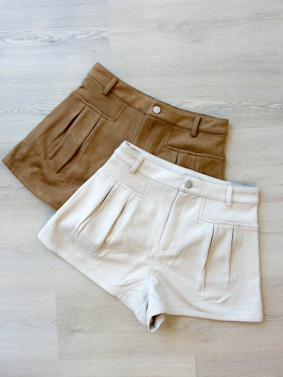 Going Suede Flare Shorts