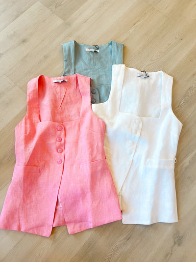 Blair Linen Tank blush