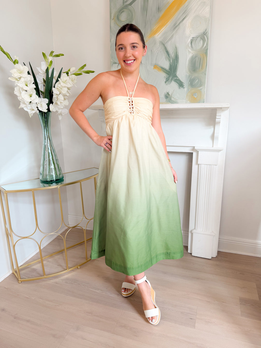Celine Ombre Halter Maxi Dress
