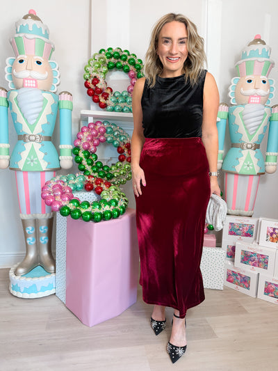 Twilight Spell Velvet Midi Skirt