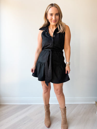 Bella Halter Tie Dress Black