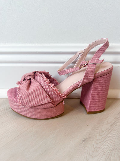 Hollywood Bow Tweed Heels