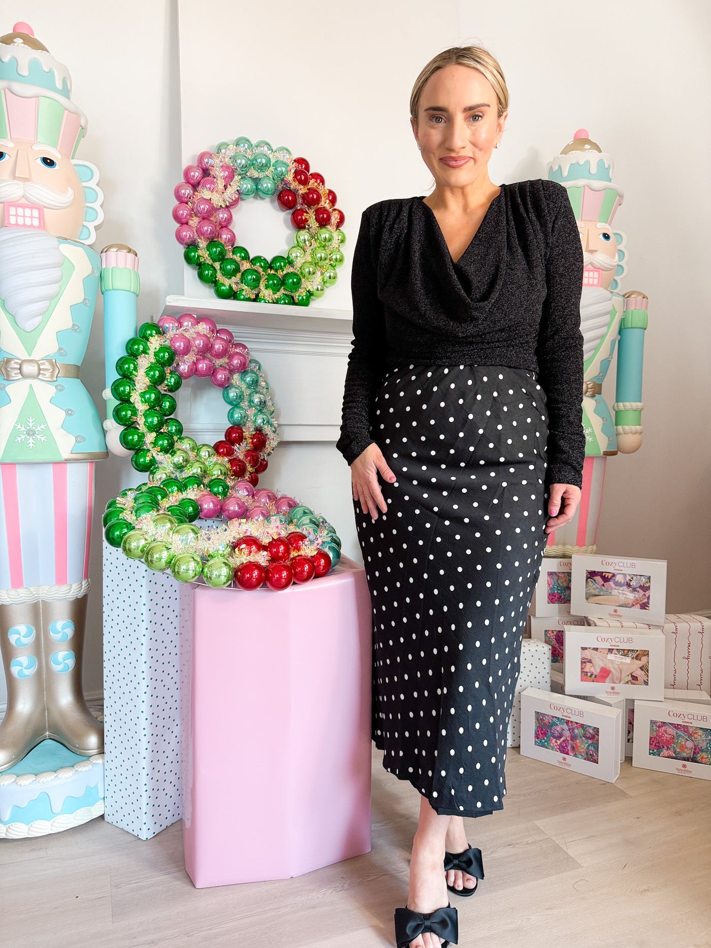 Britt Polka Dot Mid Rise Maxi Skirt