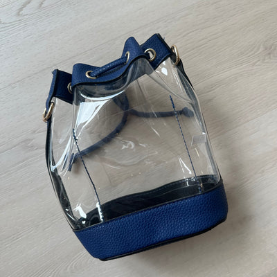 Clear Bucket Bags royal blue 5.9" X 3.5" X 7.9"