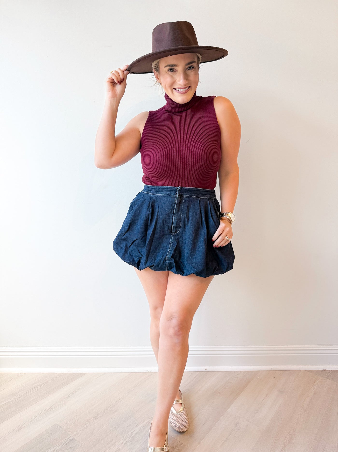 Carmen Knit Sleeveless Top Wine