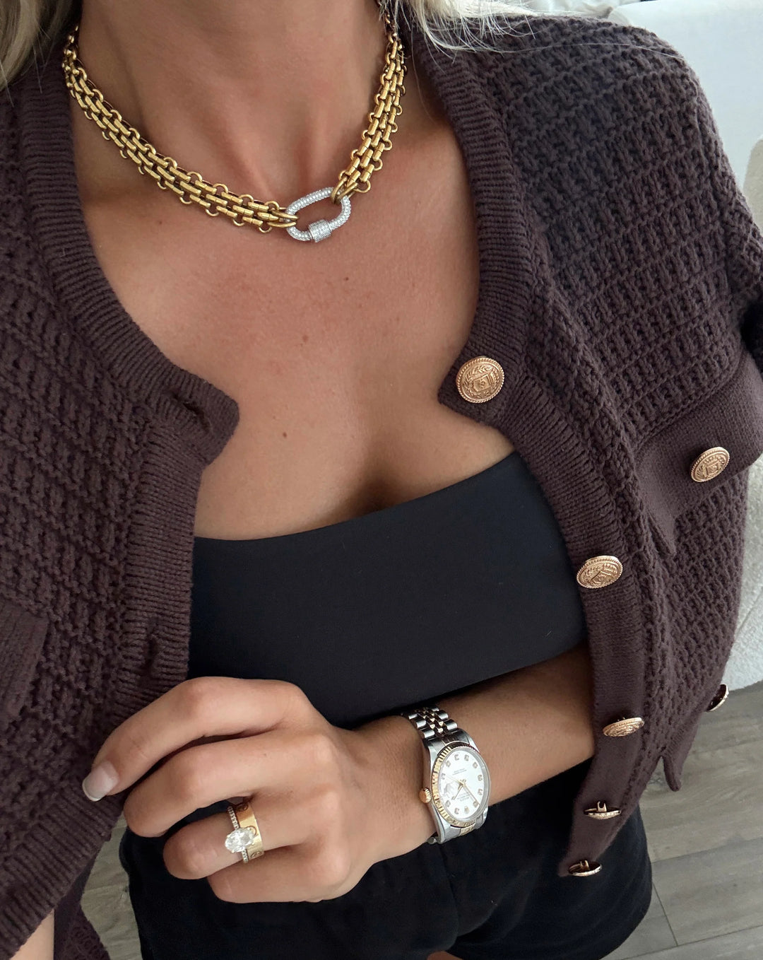 Colette Two Tone Lock Necklace