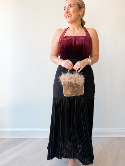 Jacy Velvet Corset Halter Top