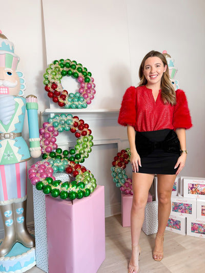 Quinn Faux Fur Short Slv. Top