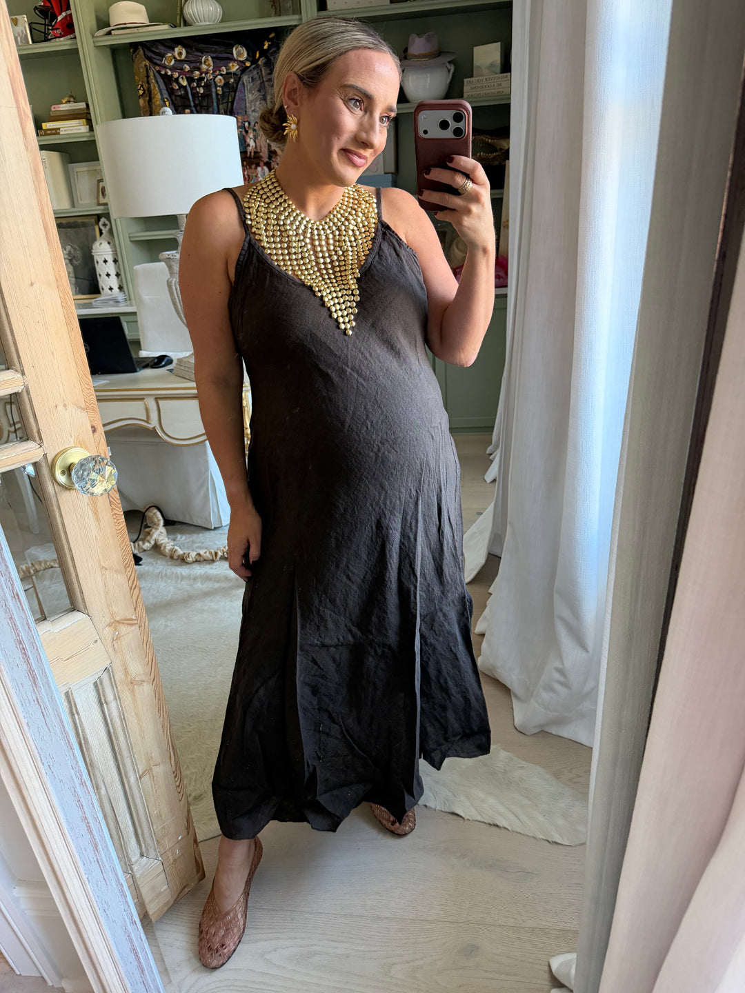 Sara Maxi Linen Slip Dress