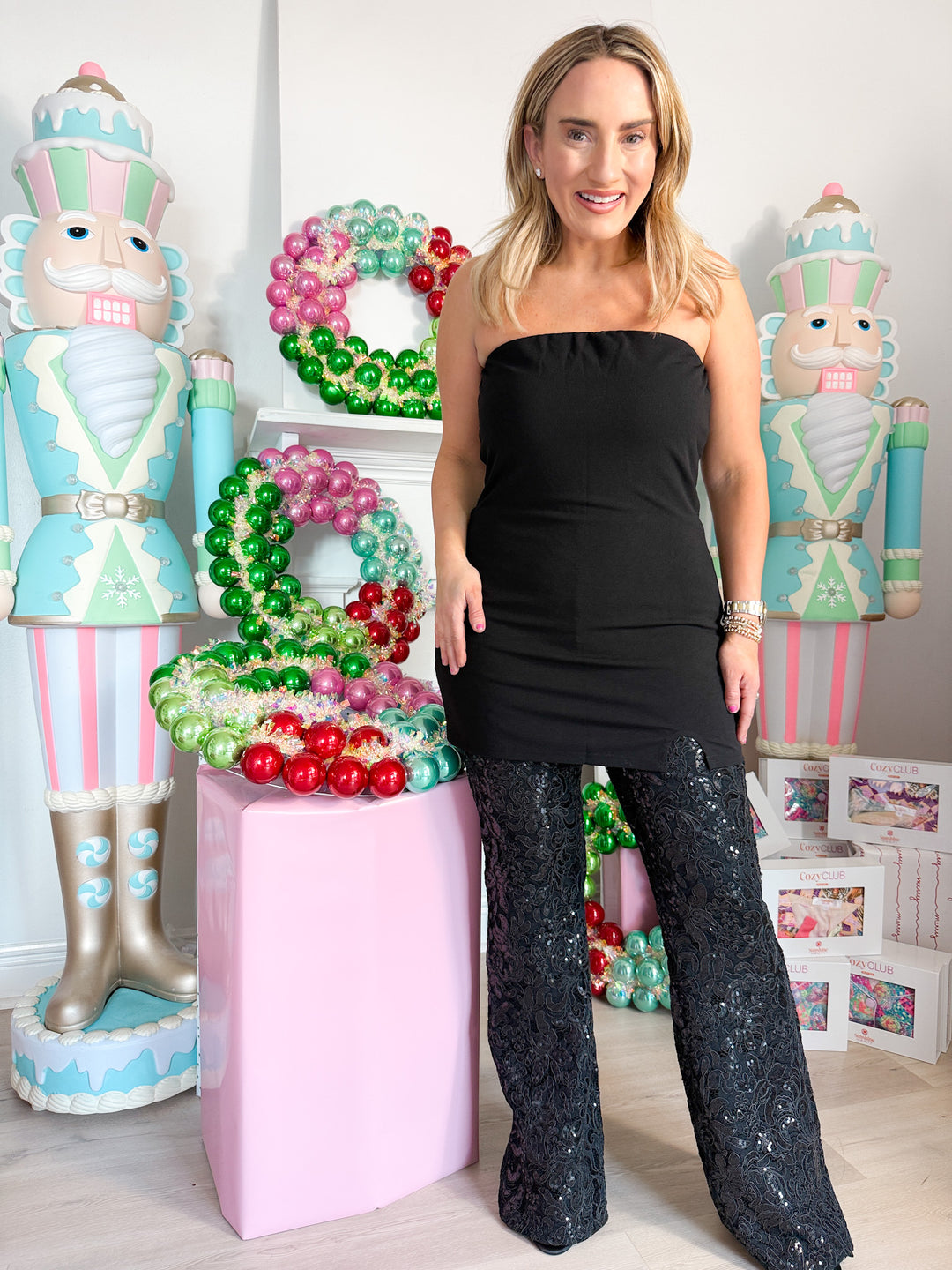 Stardom Strapless Sequin Jumpsuit