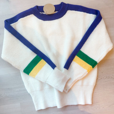 Mardi Gras Colorblock Sweater