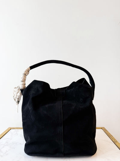 Suede Bucket Bag Black