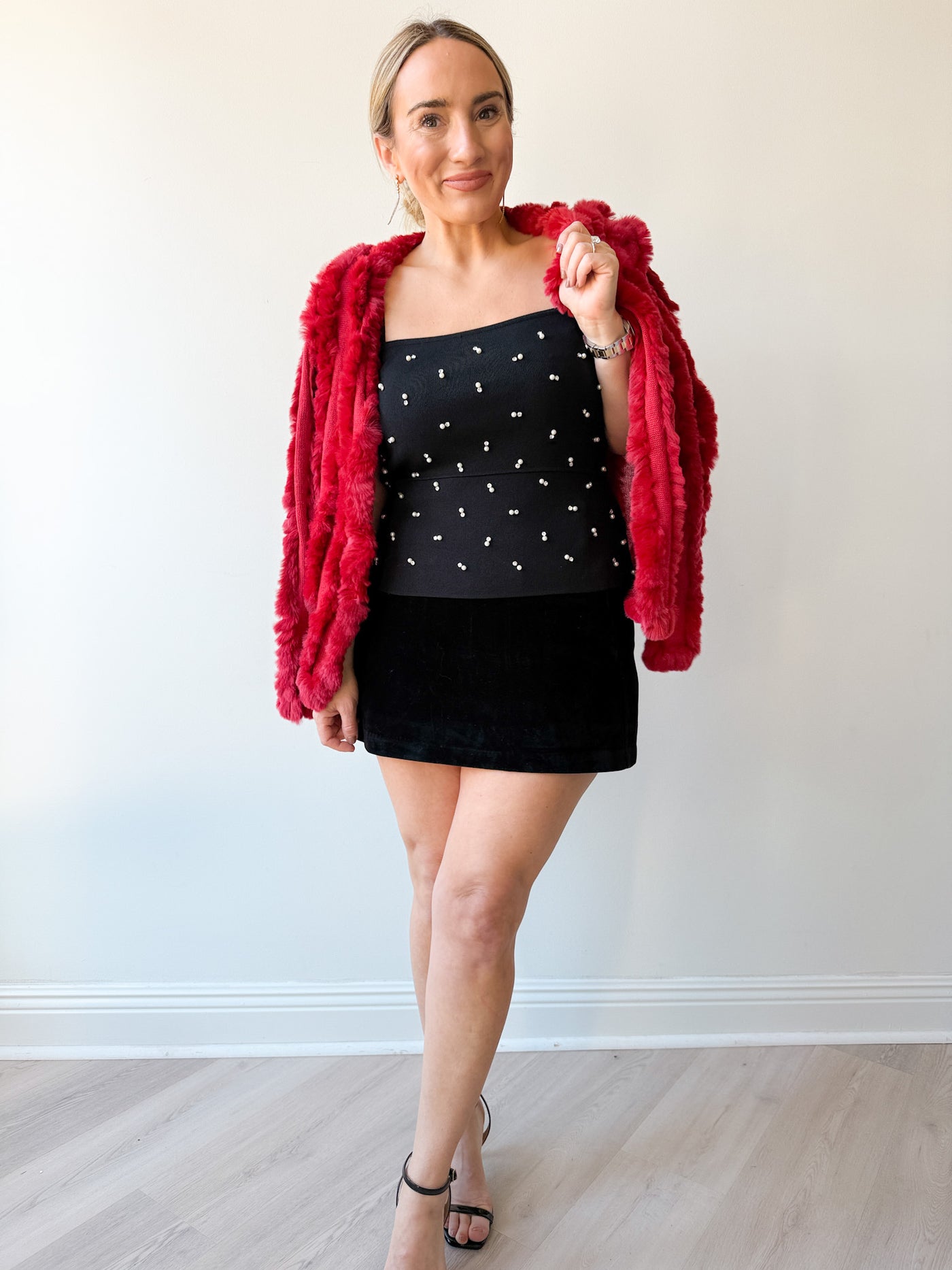 Adde Pearl Rhinestone Sweater Tank