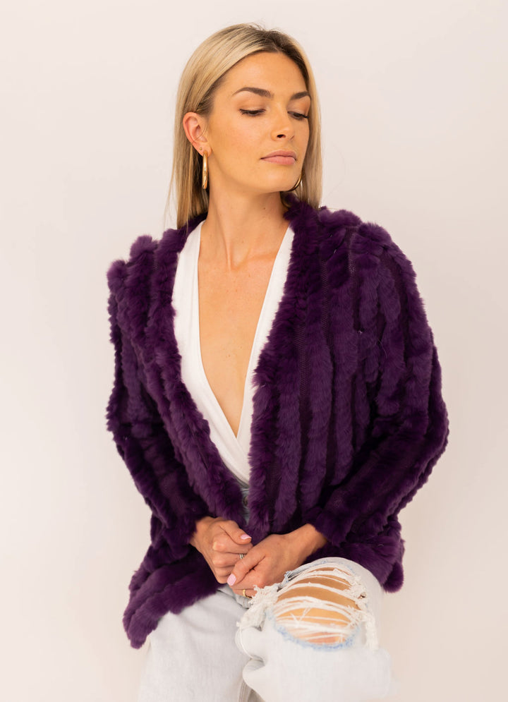 Kenz &amp; Gray Fur Jacket Deep Purple