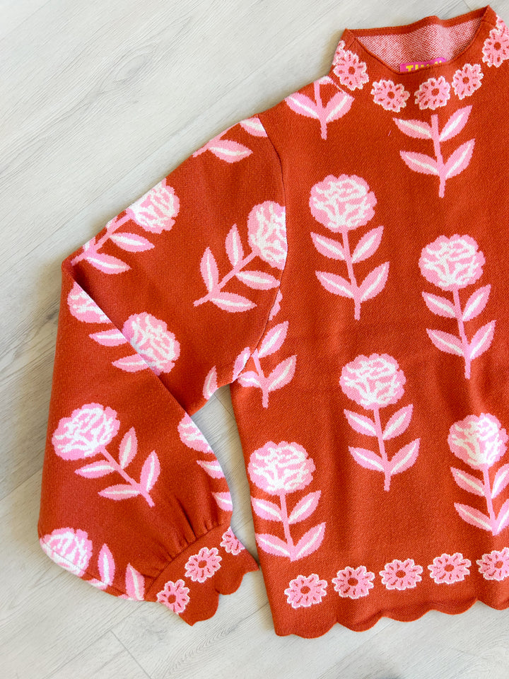Reece Flower Print Turtleneck