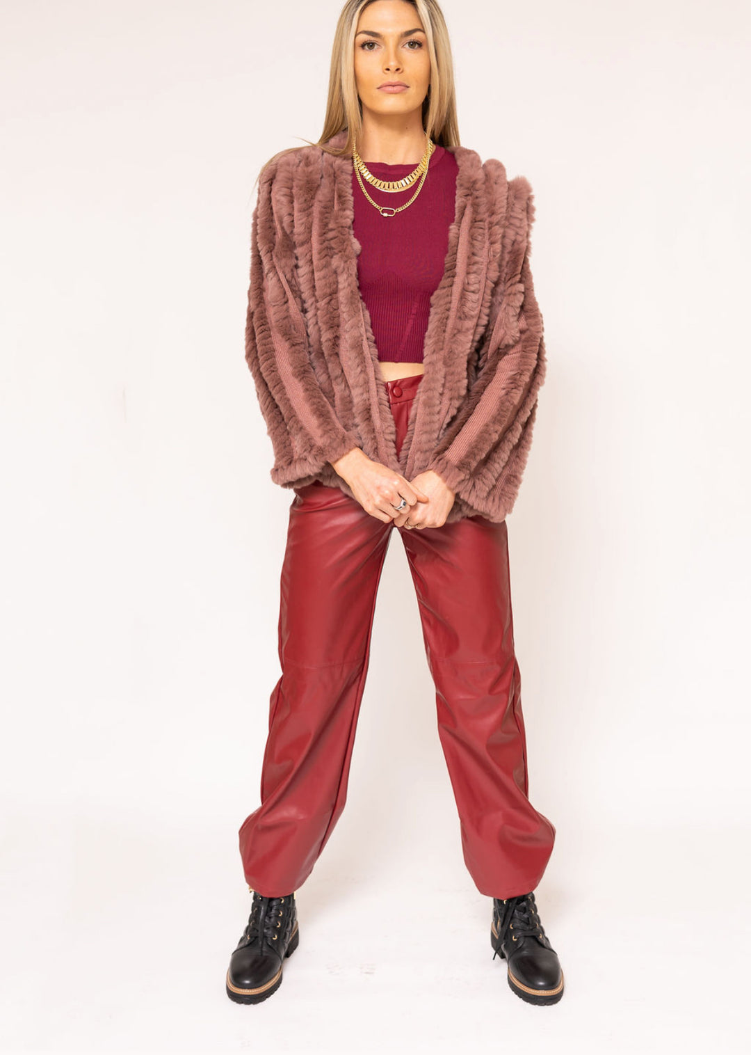 Kenz &amp; Gray Fur Jacket mauve