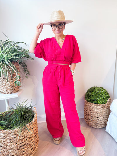 Phoebe Pant Set red