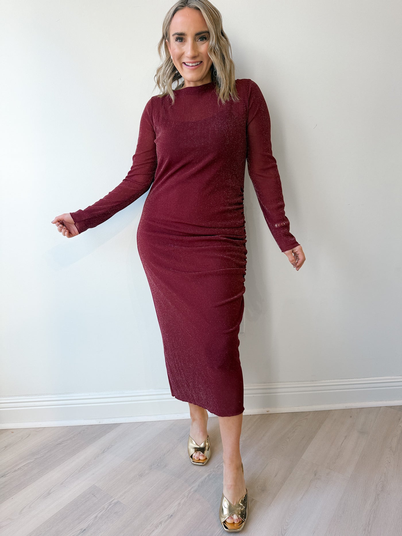 Elsie Mesh Draped Dress