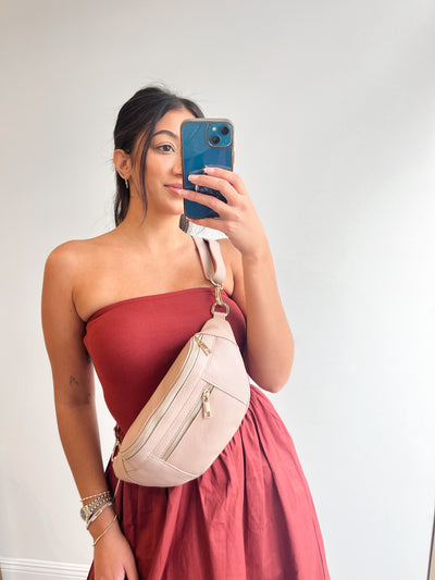 Leather Crossbody nude o s