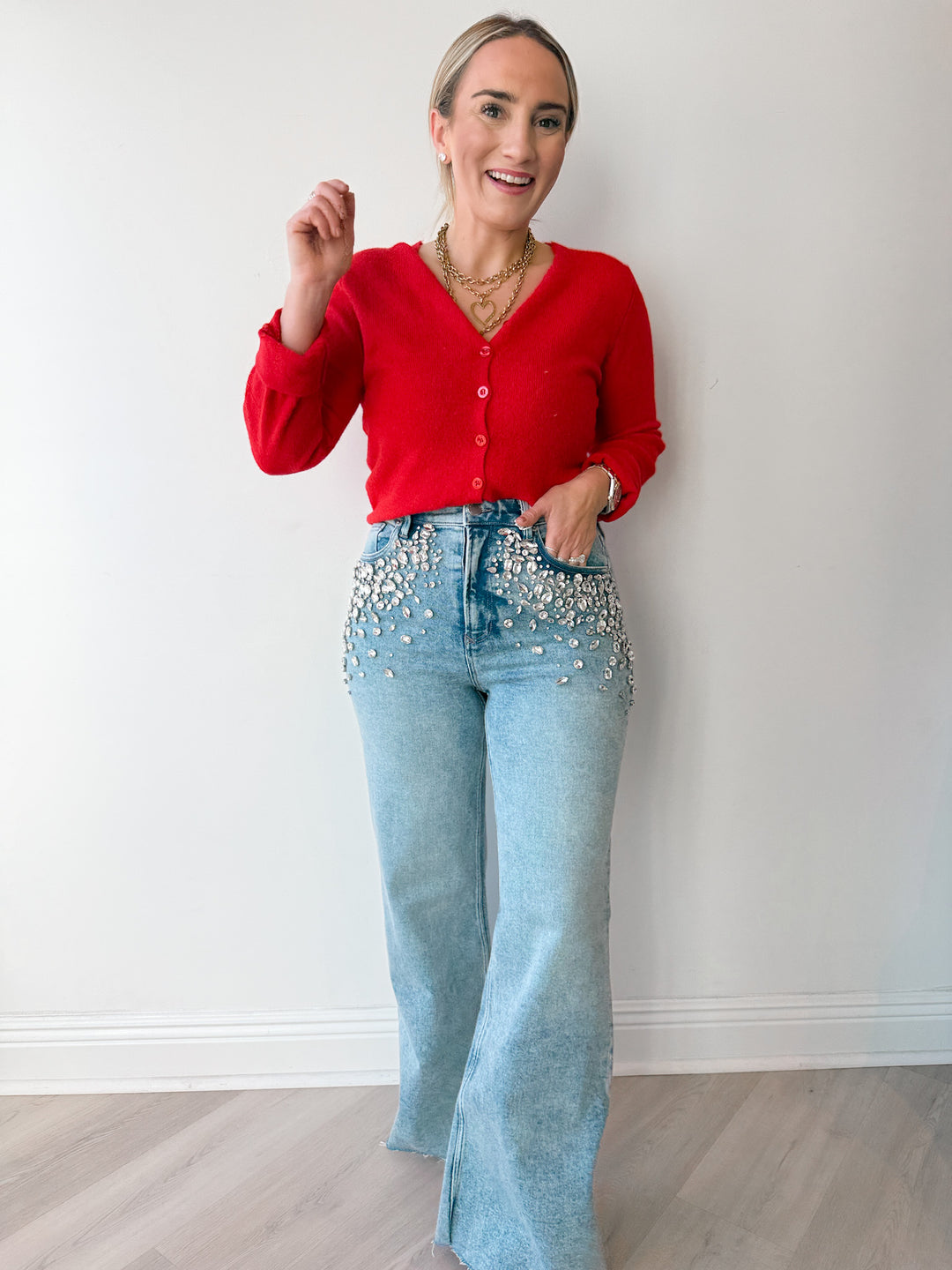 Michelle Round Neck Button Down Cardigan