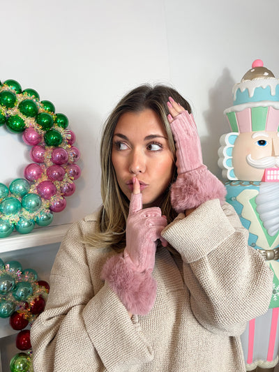 Fuzzy Fingerless Gloves