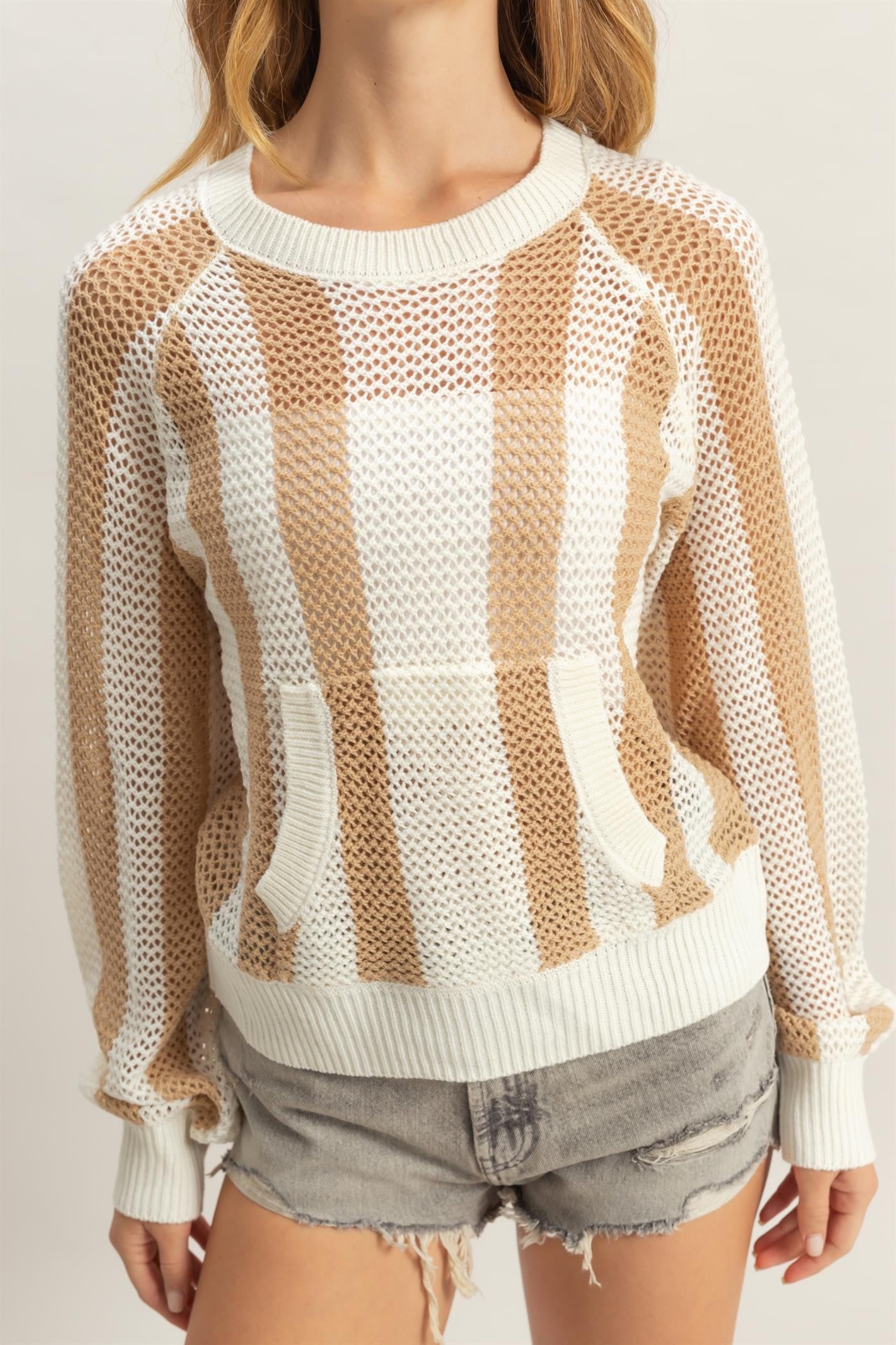 Palmer Pullover taupe cream