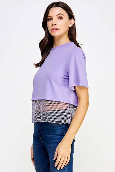 Rhinestone Mesh Tee