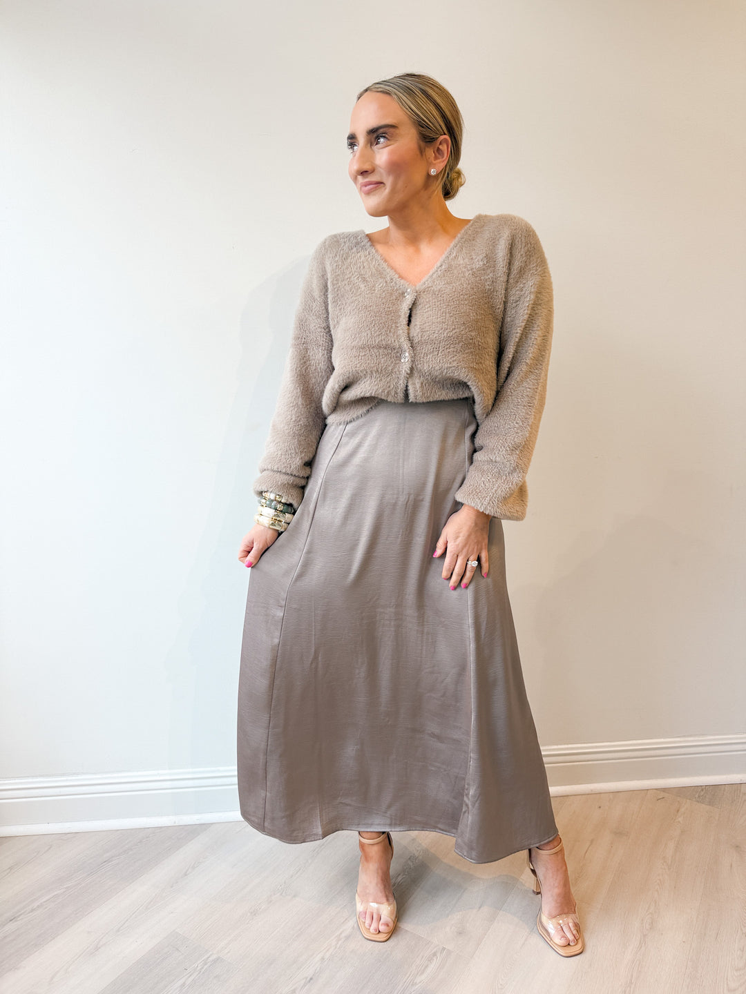 Sadira Fluffy Cardigan Moonlight