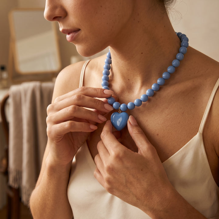 Shreya Thick Bead Heart Necklace