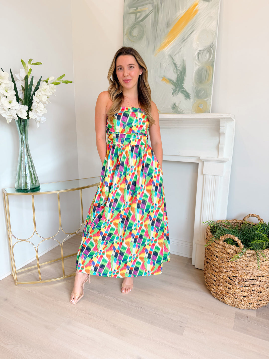 Rainbow Strokes Midi Dress Rainbow Strokes / M