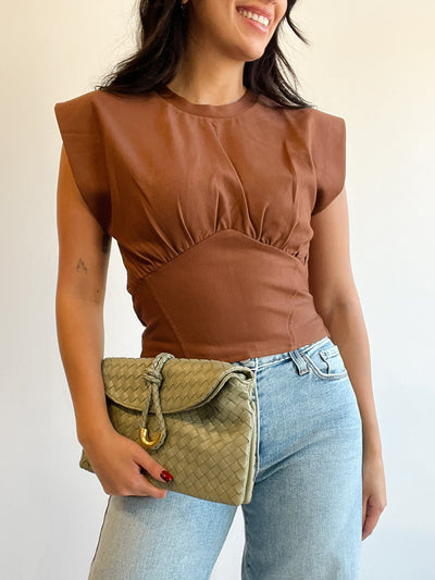 Woven Clutch Olive