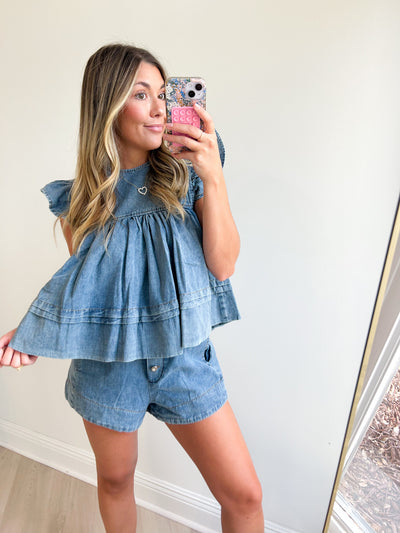 Leah Denim Top