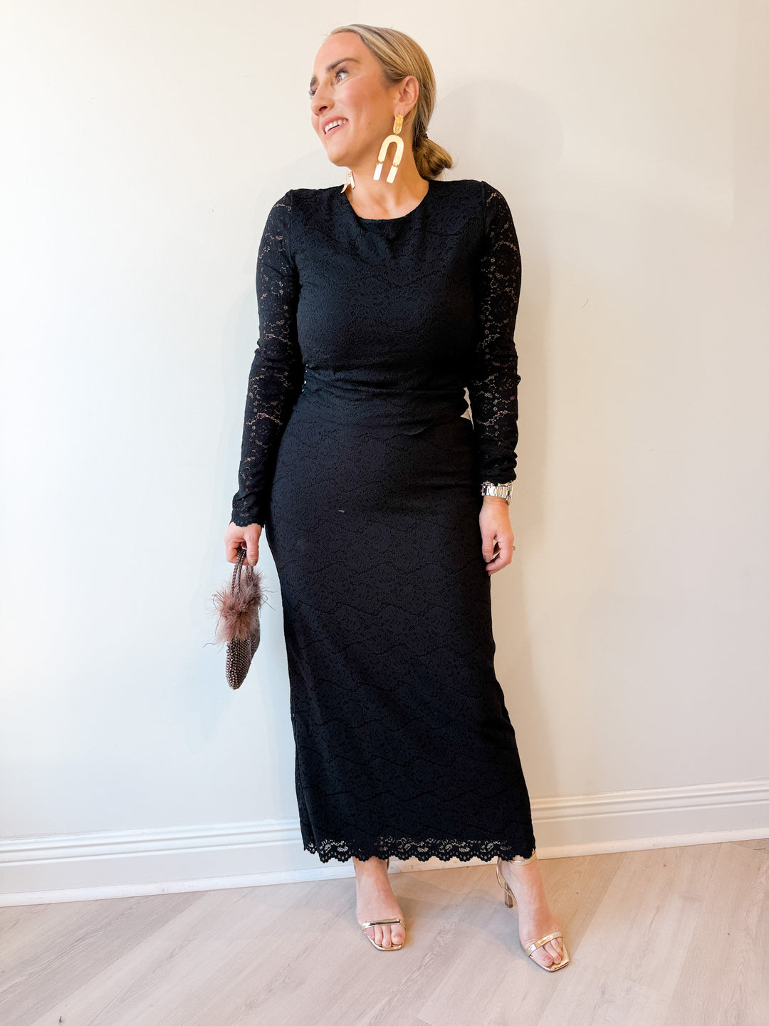 Via Lace Midi Skirt
