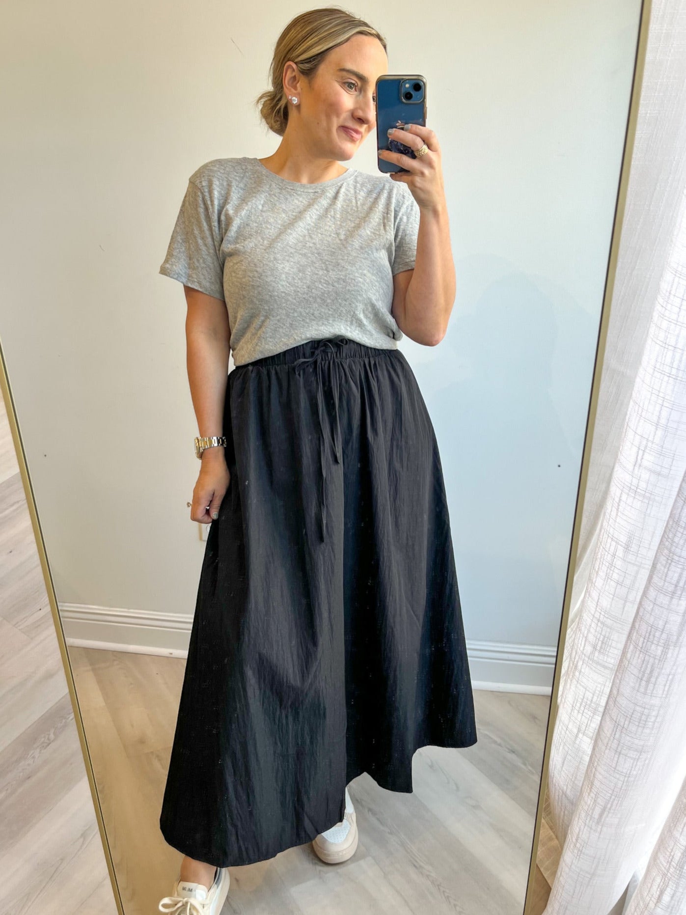 Sonia Drawstring Maxi Skirt Black