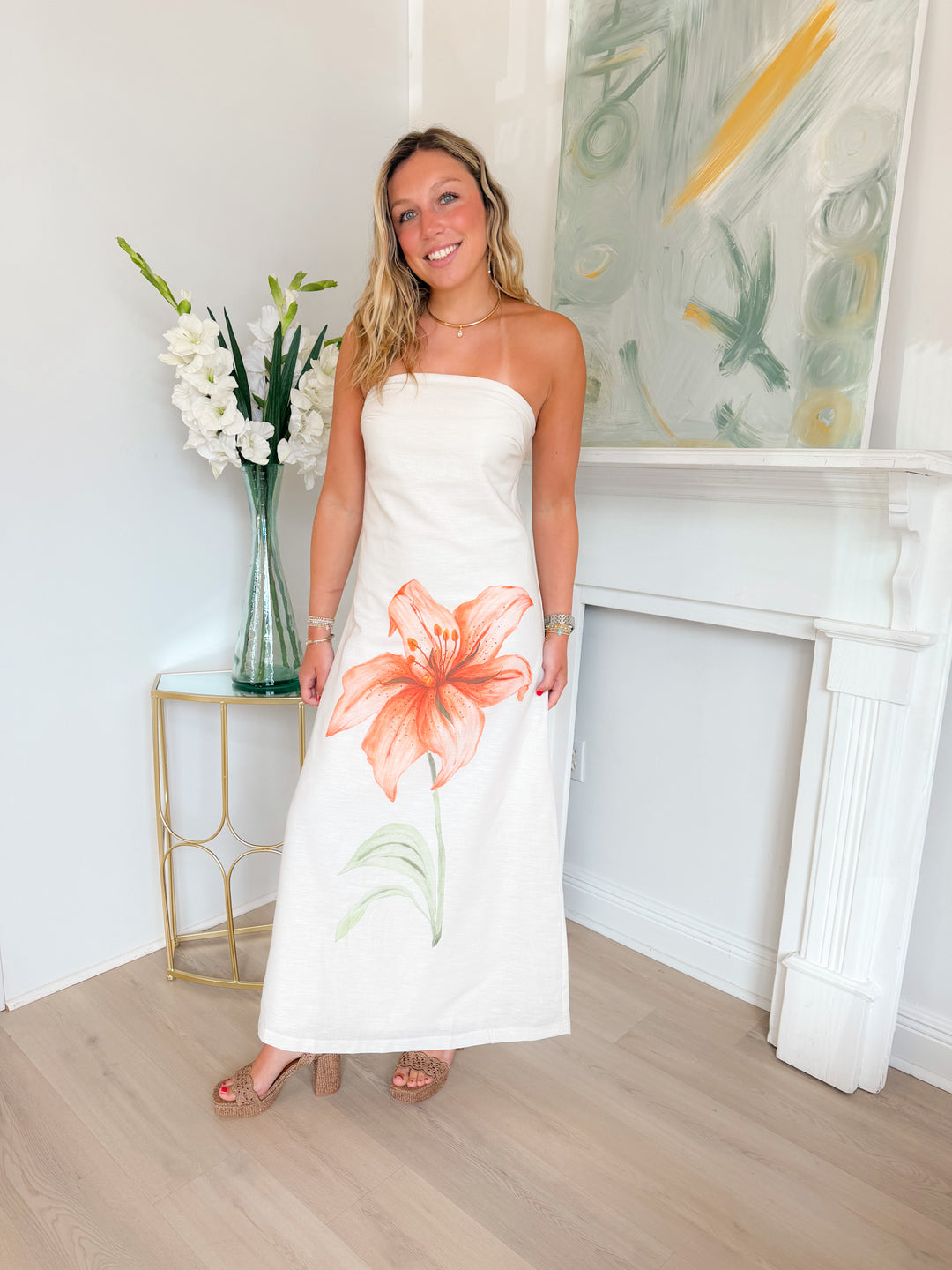 Lola Strapless A Line Maxi Floral Dress