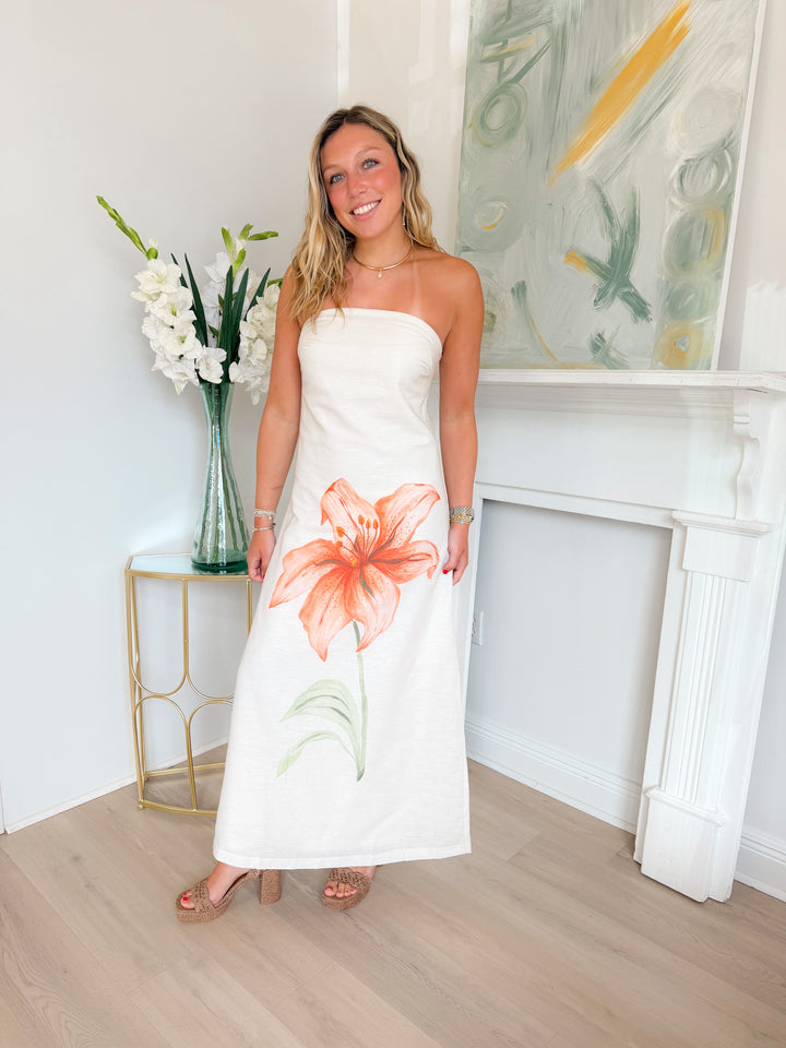 Lola Strapless A Line Maxi Floral Dress