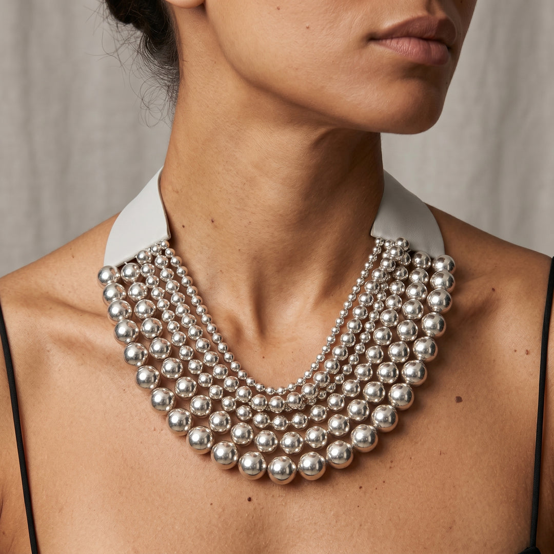 Nancy Ball Shine Magnetic Layered Necklace