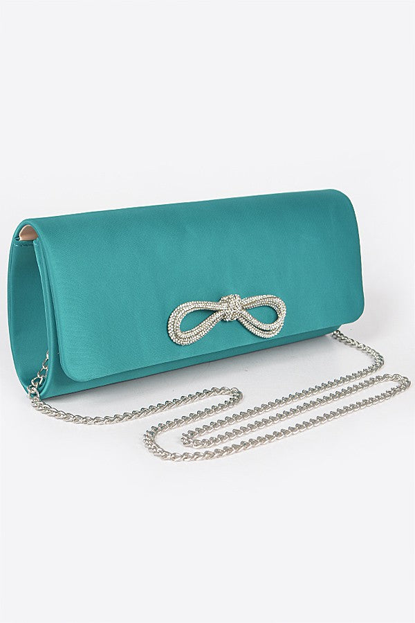 Satin Clutch DARK GREEN