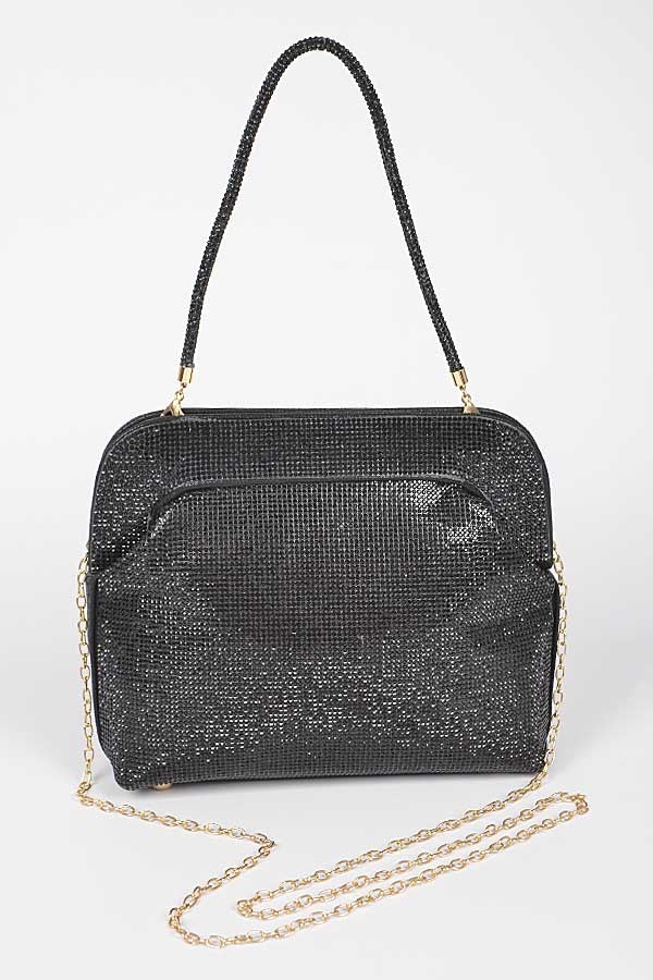 Rhinstone Clutch black