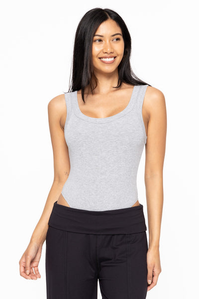 Ribbed Tank Bodysuit grey