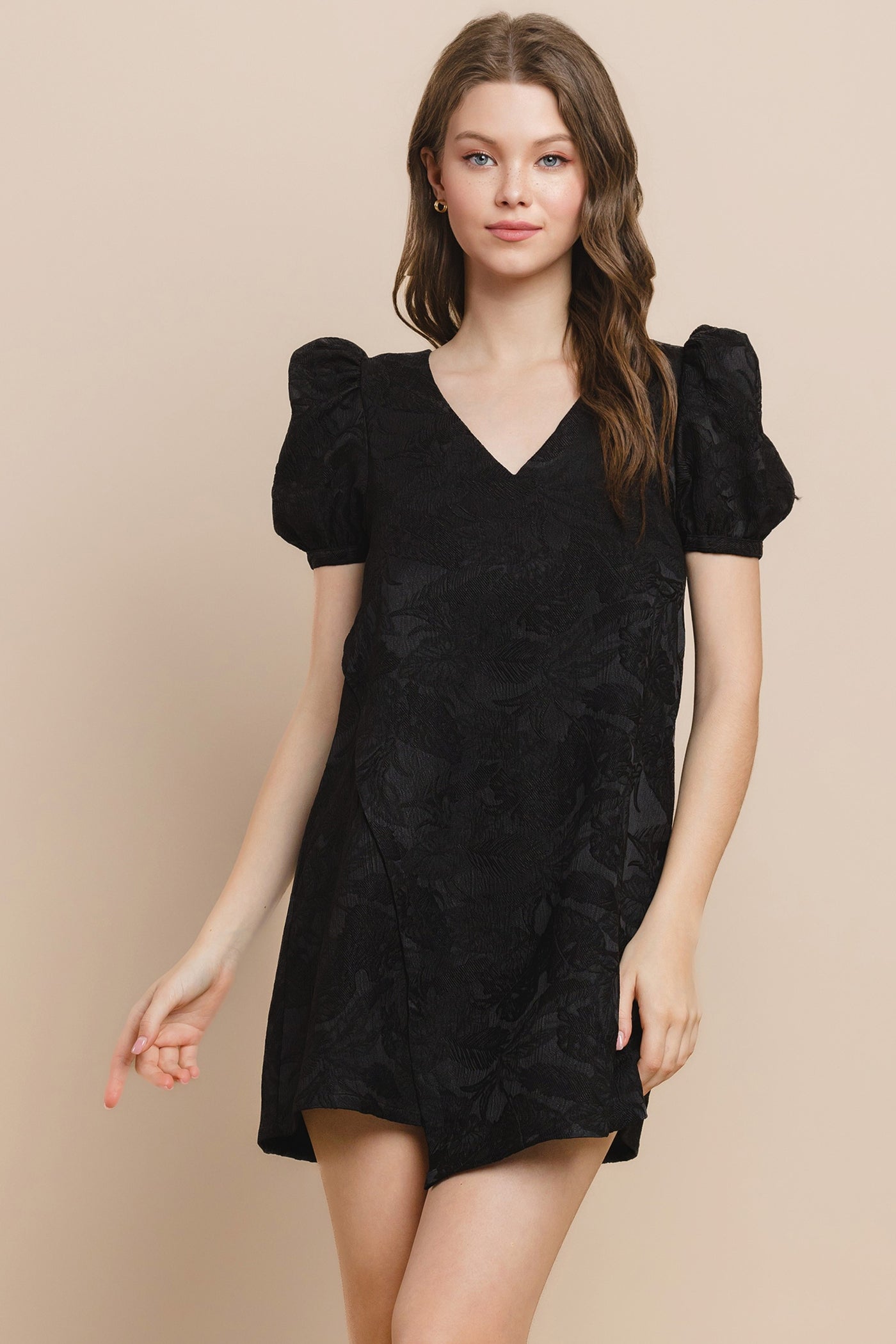 Textured Overlay Mini Dress