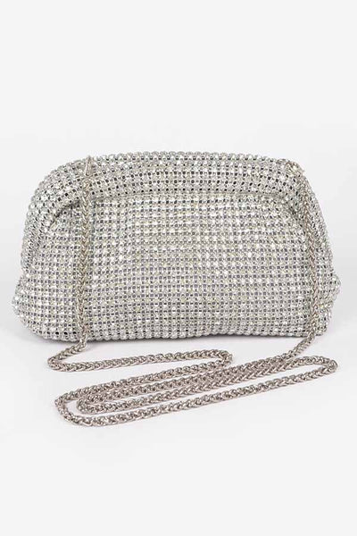 Stone Clutch silver