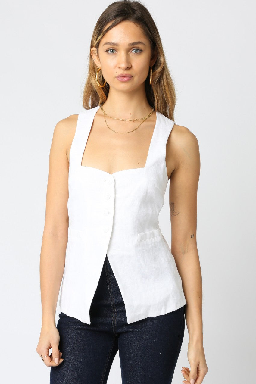 Blair Linen Tank white