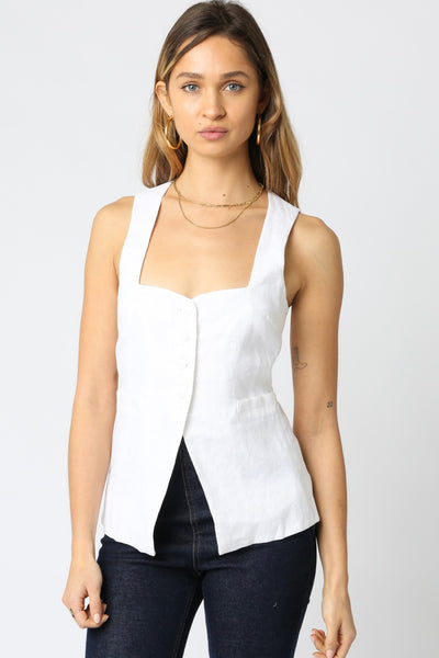 Blair Linen Tank white