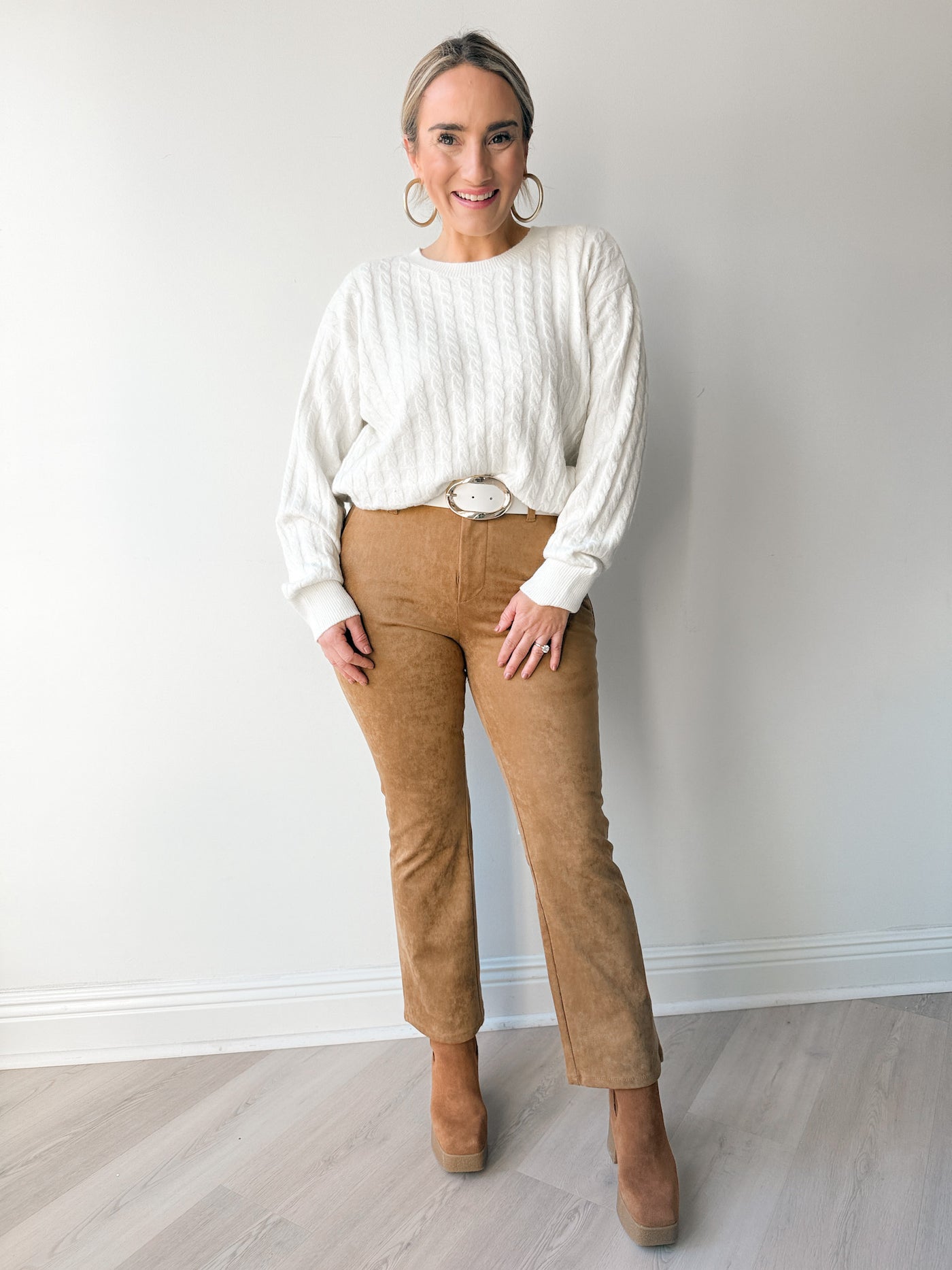 Jeanne Suede Crop Flare