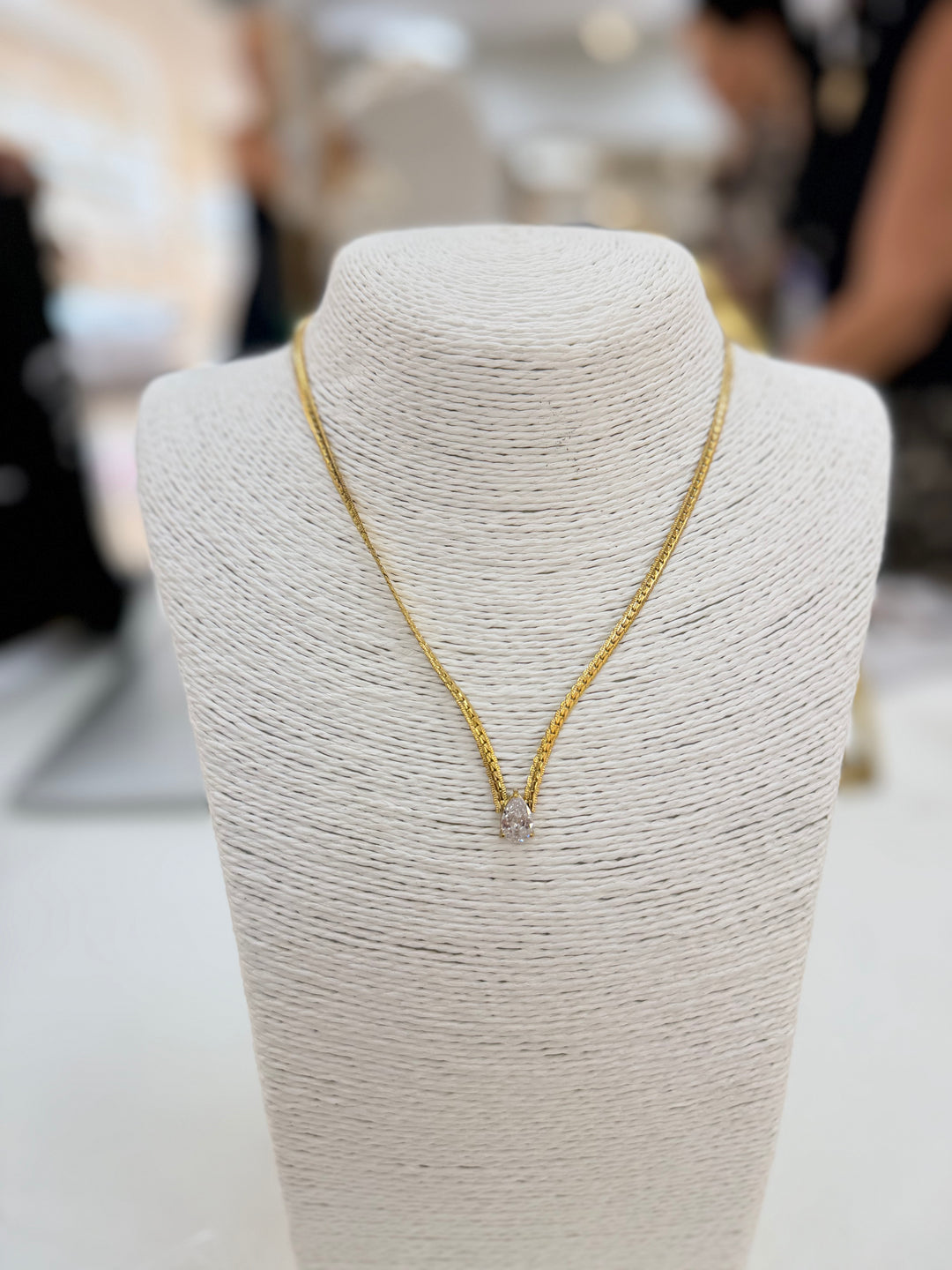 Susan Tear Drop Gold Necklace