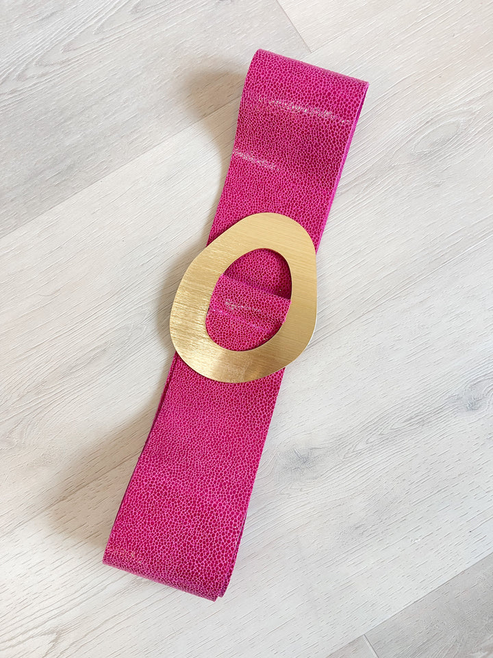 Cinture Belt Pink Lizard