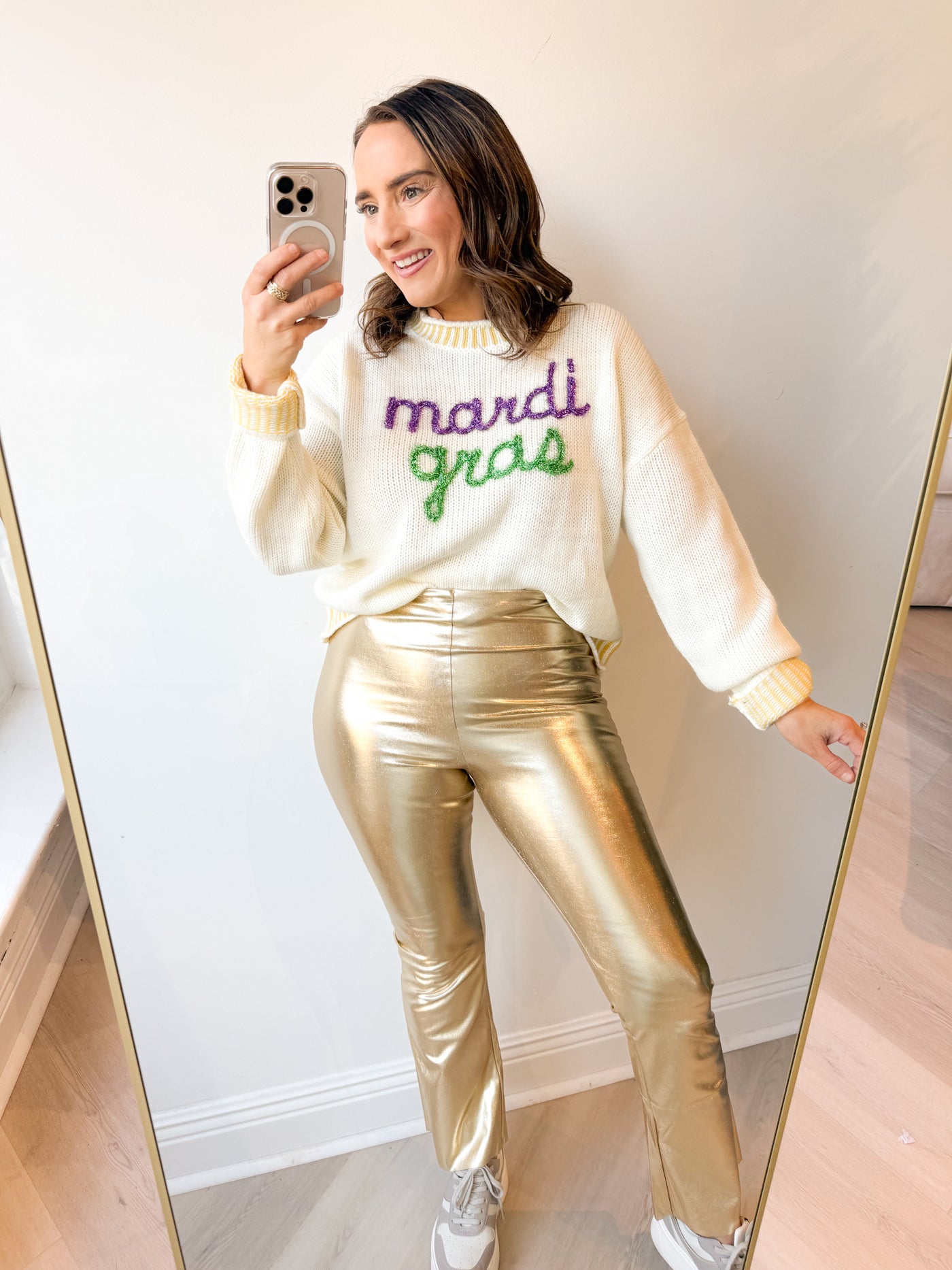 Mardi Gras Tinsel Sweater